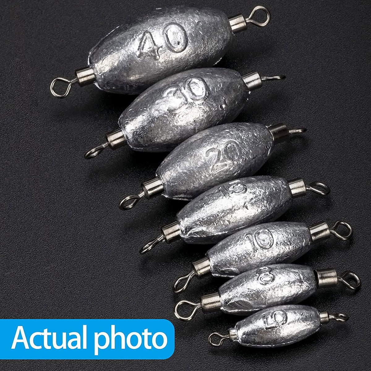 Mixed Size Fishing Sinkers Drop Shot Weights Olive Transformation