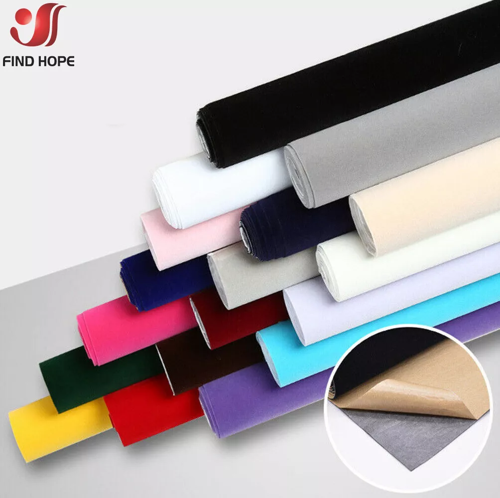 Sticky Back Self Adhesive Felt Velvet Velour Fabric Craft Sticker Roll  20*145cm