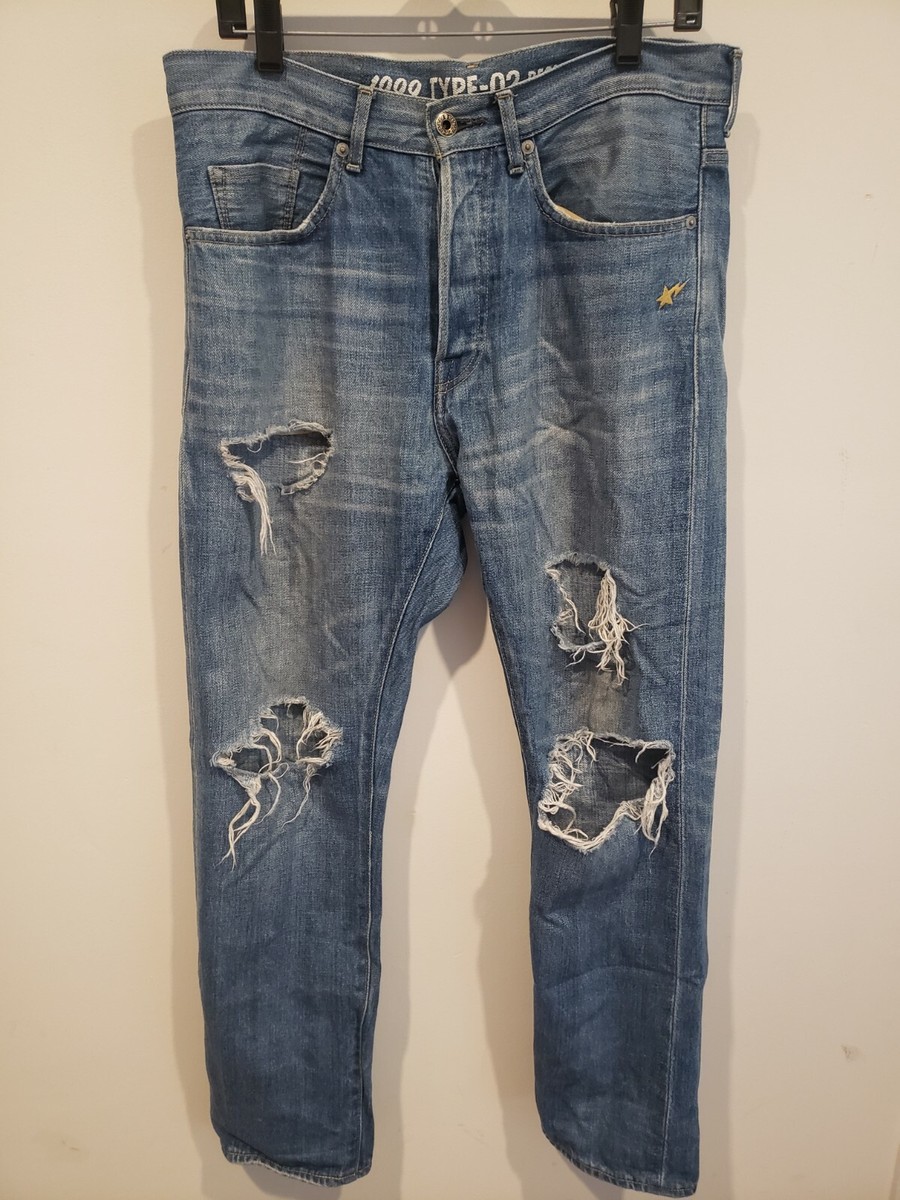 RARE Vintage A BATHING APE Damaged 1999 Type-02 Distressed Denim