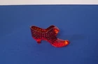 Fenton Red Glass Hobnail Shoe