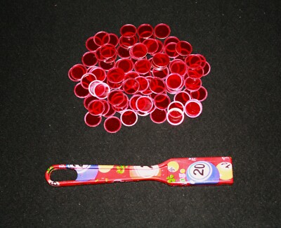 Magnetic Bingo Wands & 200 Chips Set – Blue & Red Markers For Paper Sheets