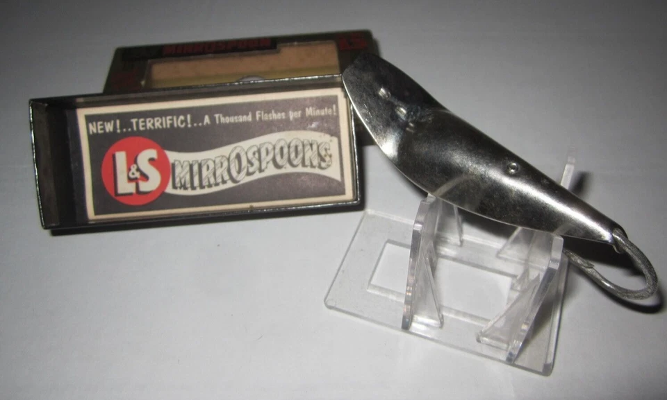 Vintage L&S MirroSpoon 6/0 rare metal fishing lure - Image 3 of 4
