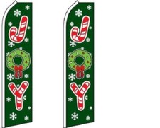 Joy Candy Cane King Size Polyester Swooper Flag pk of 2