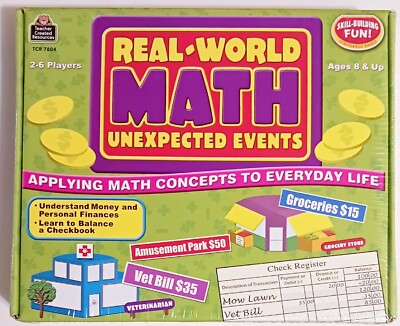REAL-WORLD MATH UNEXPECTED EVENTS  Teacher Created Resources  Age 8+ Game NEW