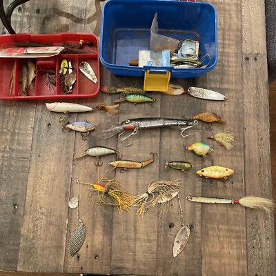 ebay vintage fishing lures with box JACK'S TACKLE MFG CO RIP L LURE Lure & • BLACK – Toad Tackle Vintage Fishing Lures Lot Dolphin