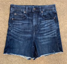 American Eagle Shorts Womens 6 Curvy Super Hi Rise Shortie Cut-Off Stretch Denim