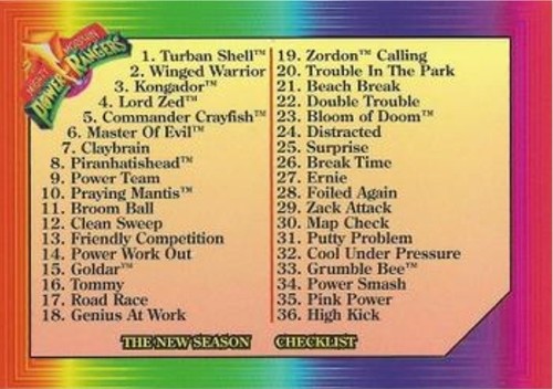 POWER RANGERS: THE NEW SEASON 1995 Collect-A-Card (Hobby) single trading cards - Picture 72 of 73