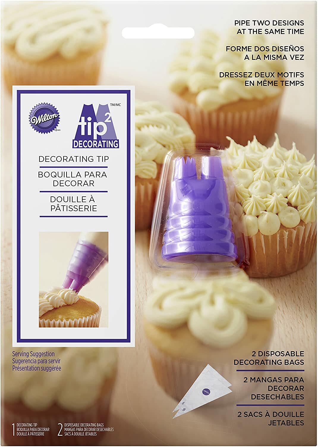 WILTON TIP2 DUO 2 TIP DECORATING PIPING TIPS CUPCAKE ICING NOZZLE 2