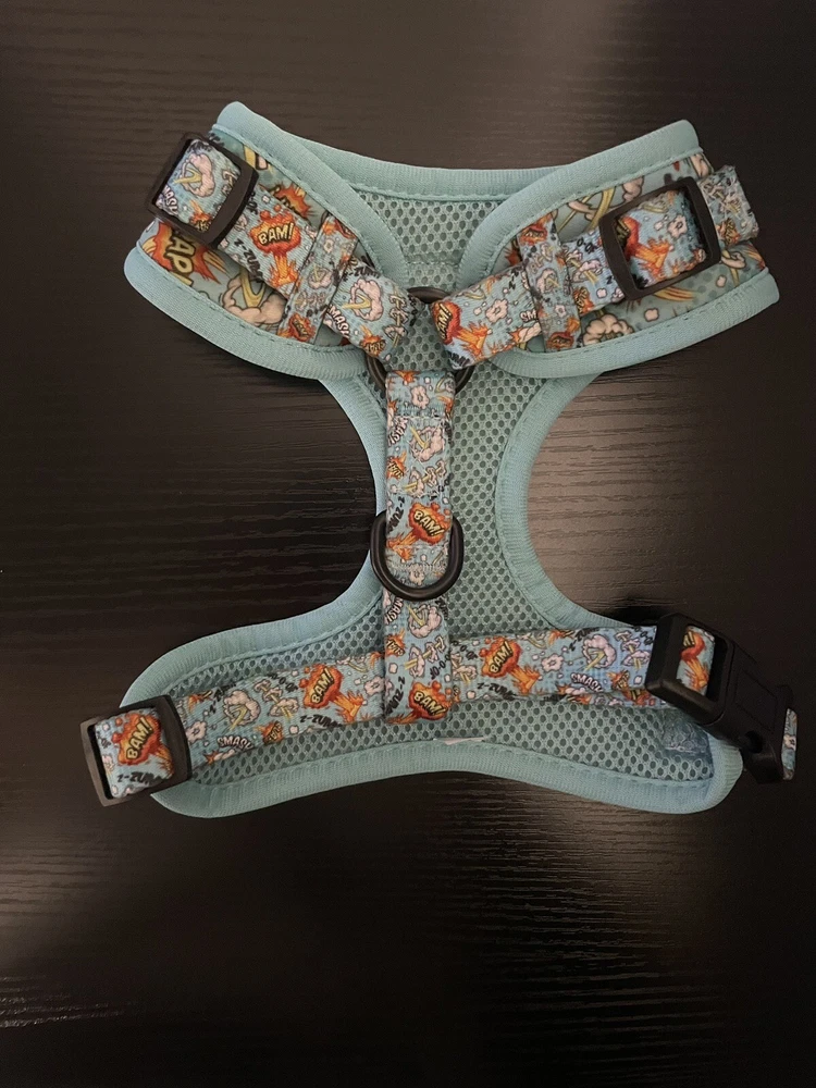 Dog Harness Spoiled Woof Accessory For Walking Comic Book Design Size Small