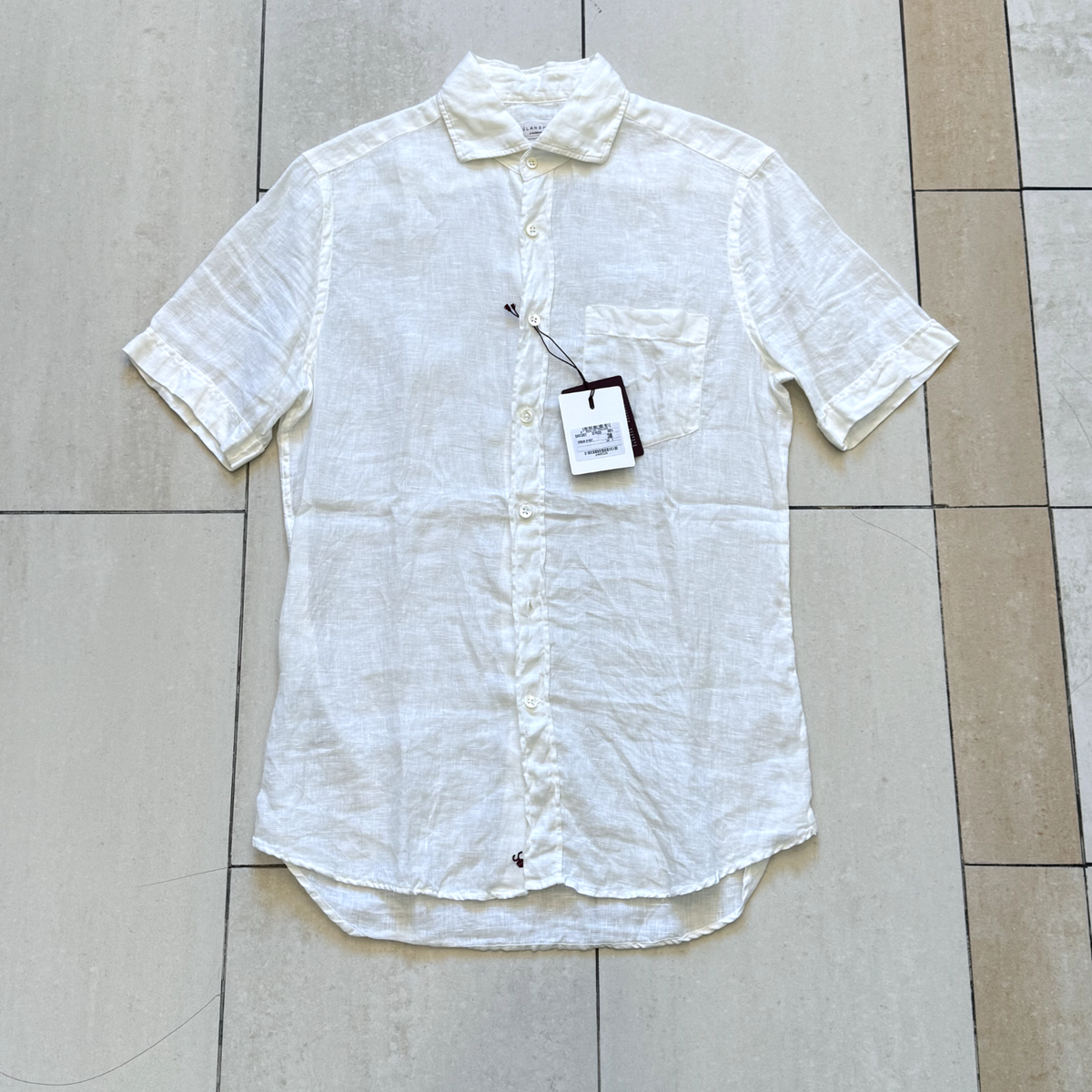 Slowear Glanshirt White Garment Dyed Linen - Size 38 / 15 - 5XEDOT 