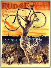 Cycles Rudge 1890 Paris France Vintage Poster Print Retro Style Bicycle Art