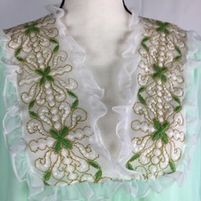 VTG Gossard Sheer Chiffon Overlay Nightgown Embroidered Fleece Lined Size Medium