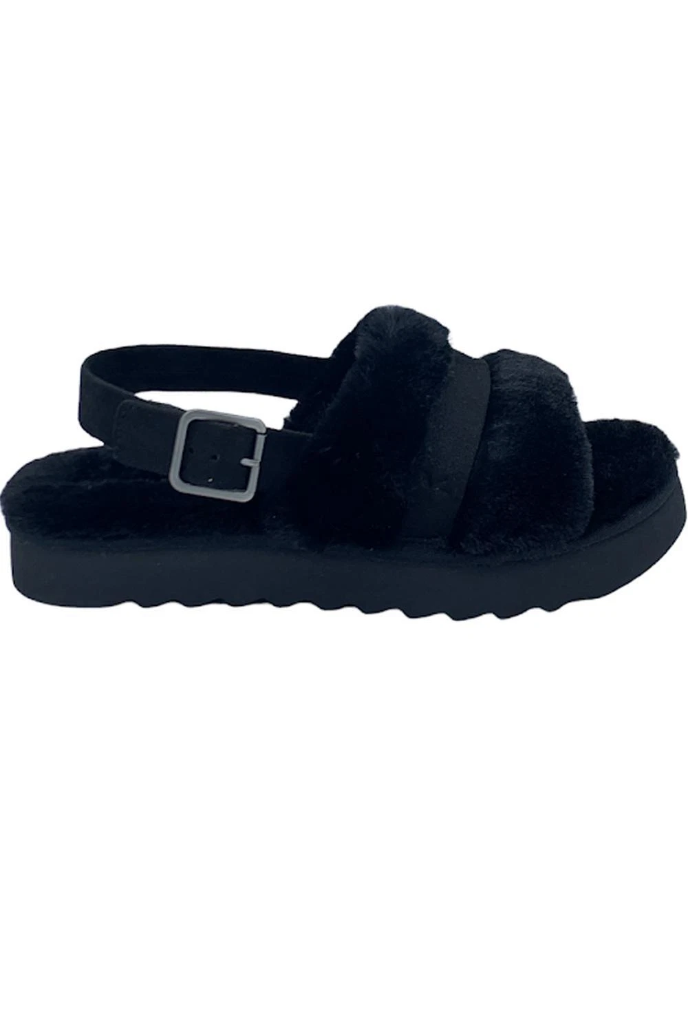 Sandali scorrevoli regolabili Koolaburra di UGG neri sfocati