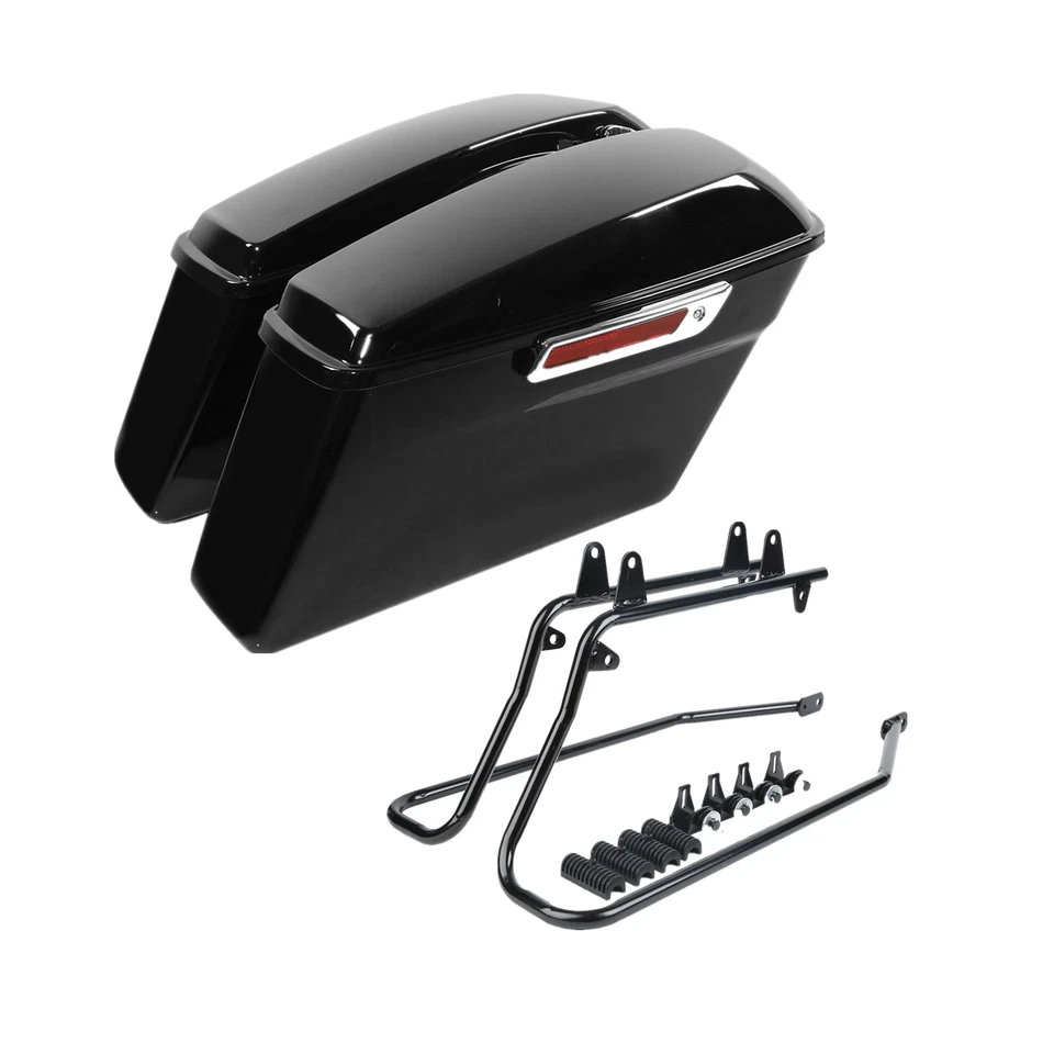 Alforjas rígidas alforjas con soportes de conversión para Harley Softail Fatboy FLST Foto 2 de 4
