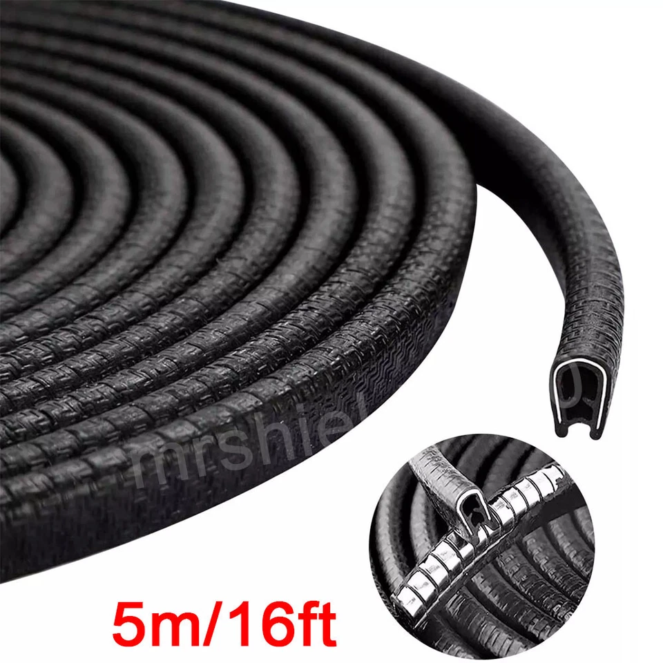 16ft Car Door Edge Trim Molding Rubber Seal Strip Scratch Protector Guard Decor Foto 2 de 4