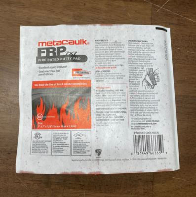 Rectorseal 66335, Metacaulk Fire Rated Putty Pad, 7