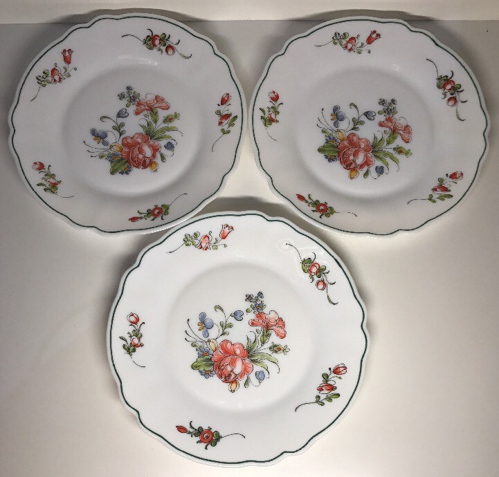 Lot De 6 Assiettes Plates Arcopal Vintage Décor Floral Ø19,5 Cm France