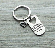 Teacher Keychain, Teacher Appreciation Gift, Teach Jewelry for Women