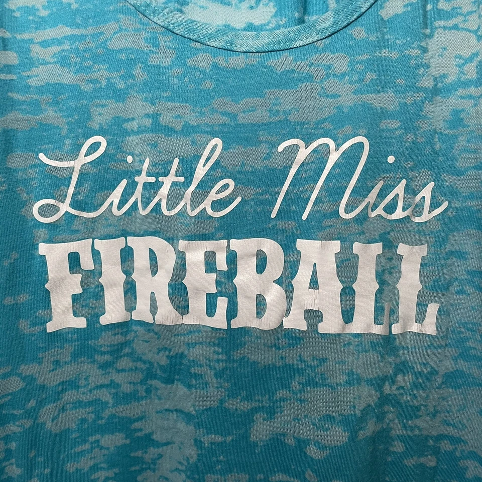 Camiseta sin mangas Next Level para mujer Burnout espalda deportiva gráfica Little Miss Fireball pequeña Foto 3 de 4