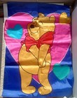 Vtg Disney Winnie The Pooh Valentine’s Heart Decorative Garden Flag 39”x27.5”