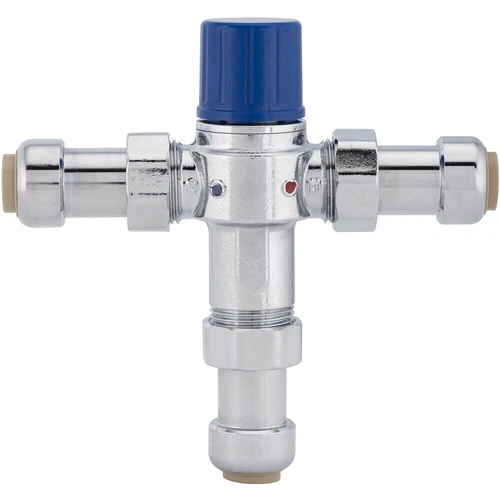 Jones Stephens C77469LF 3/4" PlumBite Push On Thermostatic Mixing Valve , Brass - Picture 1 of 2