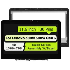 Replacement 11.6" for Lenovo 300w 500w Gen 3 LCD Touch Screen Assembly w/ Bezel