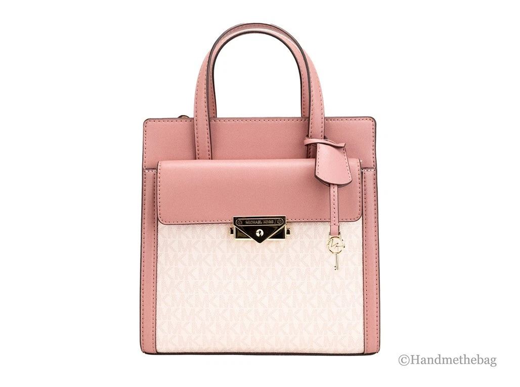 Michael Kors Cece Small Pink PVC North South Flap Tote Crossbody