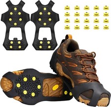 Ice Crampons Snow Grips Anti Slip On Over Shoe Boot Studs Cleats Spikes Grippers