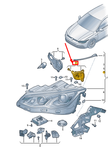 Volkswagen Golf VIII 2020 Petrol LED ballast control module 