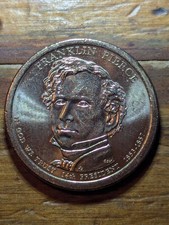 New from roll 2010 P Franklin Pierce gold one dollar coin. uncirculated bu