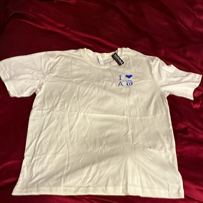 SUPIMA AI geek techie 100% American silk cotton supina  I love AI large T-shirt