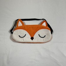 Fox Sleep Mask Plush Animal Eye Cover Kawaii Orange White Soft Travel Blindfold