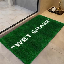 Wet Grass Rug, Wet Grass Mat, Fun Bathroom Decor, Fashion Style Rug, Not Plush