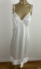 Vintage Sears Women's 38 100 Antron Nylon Full Slip Dress White