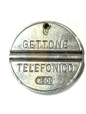 Gettone telefonico ESM 7509 raro coniazione in nichel con foro per ciondolo