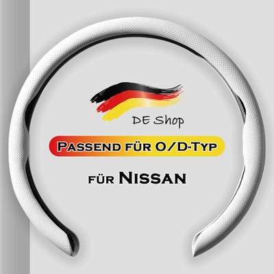 Für Nissan Lenkradbezug Ultra-thin Nappaleder 38cm Anti Rutsch Lenkradbezug Weiß