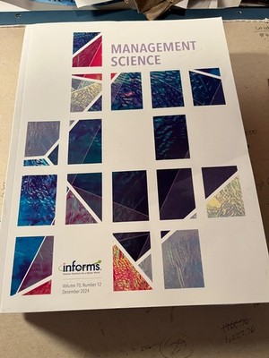 informs Management Science Volume 70, Number 12 (New)