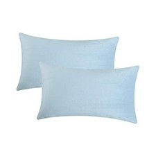 Set of 2 Comfy Soft Velvet Lumbar Throw Pillow 20" x 12" Pack of 2 Baby Blue