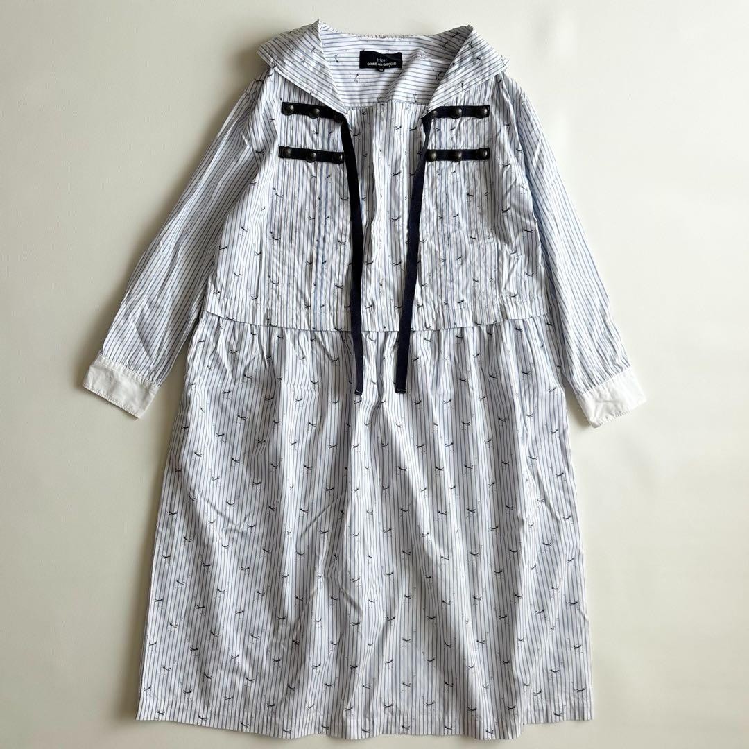 tricot COMME des GARCONS Sailor Collar Dress Striped AD2011 Size M Used Japan