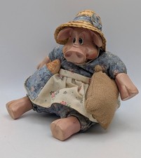 Russ Berrie Country Folks Mrs. Hogmore Doll Figurine Female Girl Pig Mom Ceramic