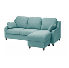 Housse IKEA VINLIDEN pour canapé 3 places avec chaise longue Hakebo turquoise...
