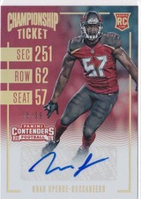 2016 Noah Spence Contenders Championship Ticket  Auto  RC 55/99 #176 (A5755)