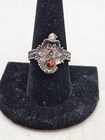 Vtg Sterling Silver Merlin Wizard Warlock Ring Crystal Ball