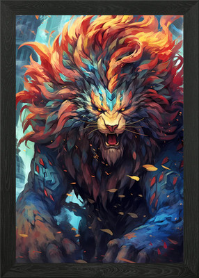 Allmächtiger Löwengott gerahmtes Wandbild Poster Leinwanddruck Bild