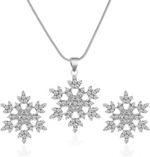 Snowflake Earrings and Necklace Set for Silver earring neckelace set