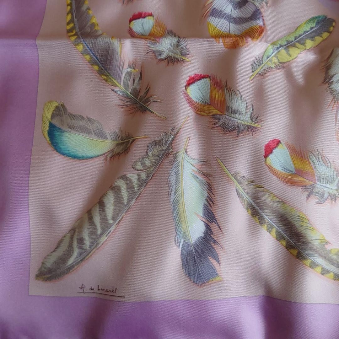 Hermes Scarf Carre 90 Plumes with Box Vintage Authentic Deadstock Not Used image 5