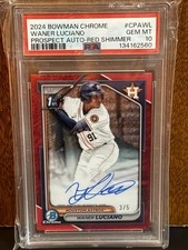 2024 Bowman 1st Chrome WANER LUCIANO Red Shimmer Auto /5 PSA 10 GEM (Pop 1)