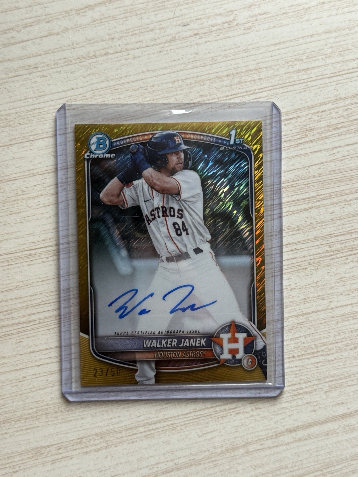 2025 Bowman Chrome Walker Janek 1st Gold Shimmer Auto 37/50 CPA-WJA Hou Astros