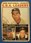 1964 Topps #1 NL ERA Leaders Sandy Koufax, Bob Friend, Dick Ellsworth Low Grade