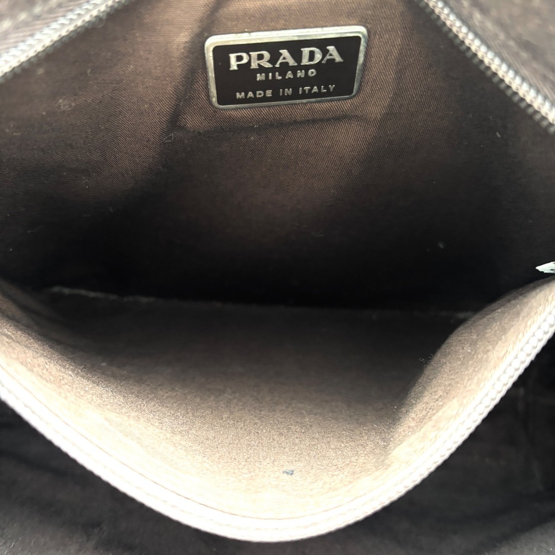 PRADA Tote Bag Logo Cutwork Handbag White Tag Shoulder Carry A4 Compatible Busin thumbnail 9